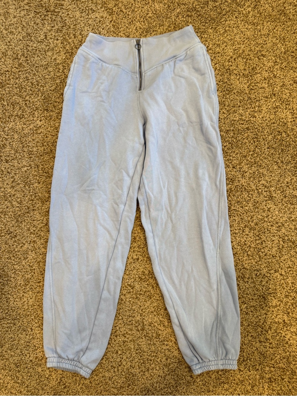 aerie Light Blue Front-Zip Jogger Pants